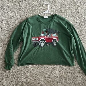 Ford Green Crop Top with Red Truck Graphic